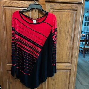 Faded Glory Women's Red and black long sleeved sweater  Size 1X